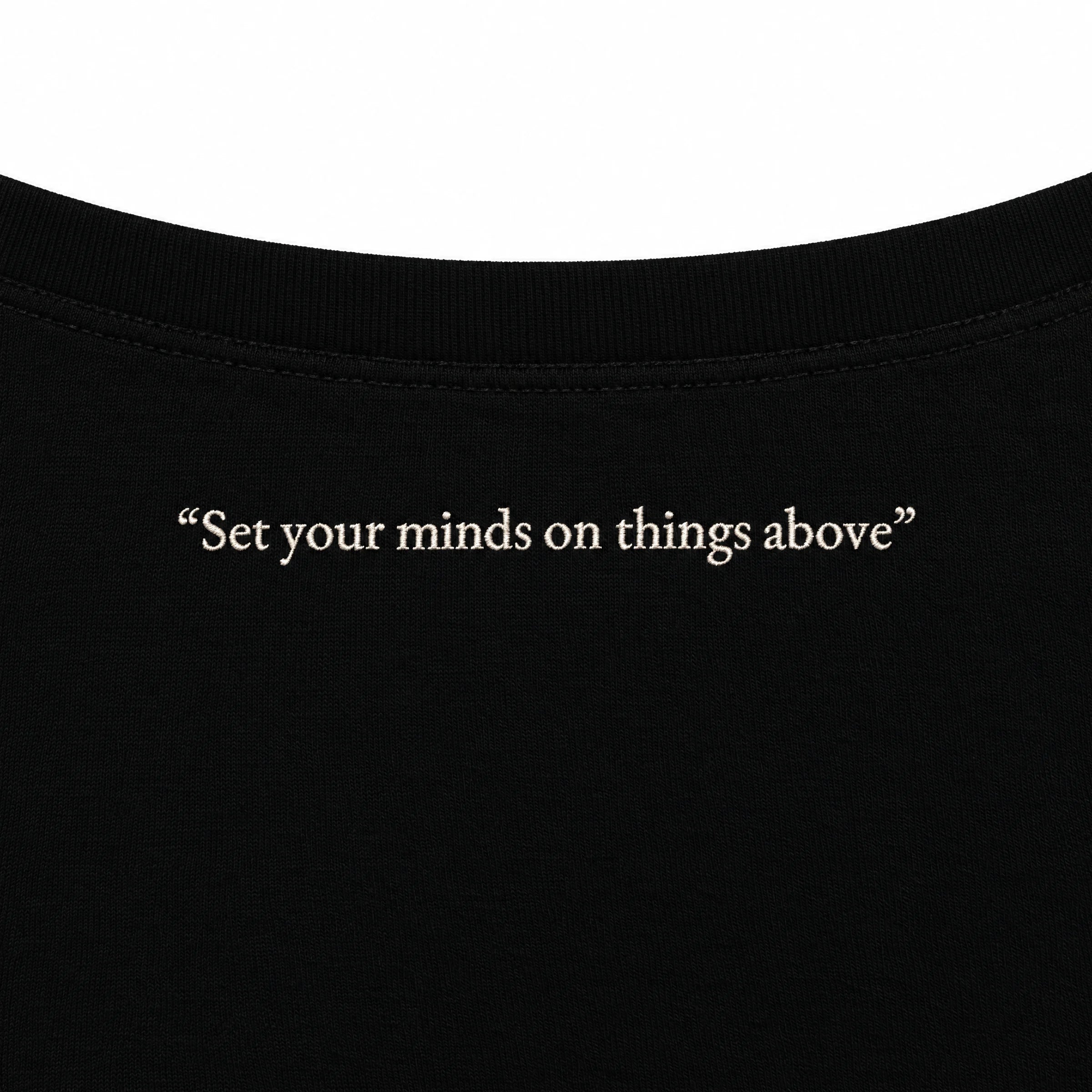The Comic Longsleeve Black, back neck print detail 