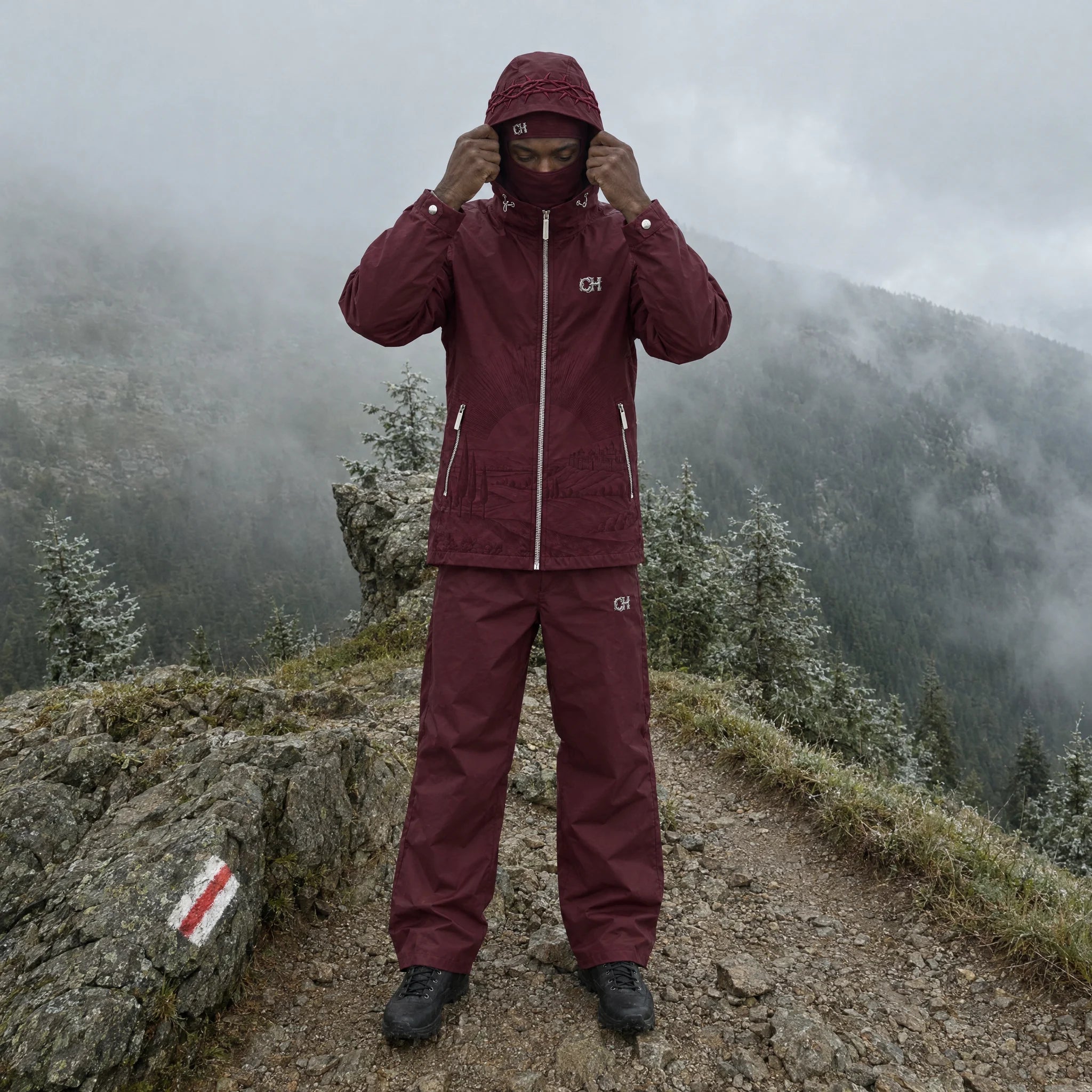 The Rain Shell LUKAS, worn by model, front 